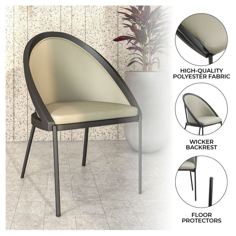 LeisureMod Urbane Collection Modern Dining Chair With Olive Green Diagram.