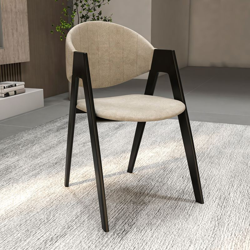 LeisureMod Savor Collection Modern Dining Chair in Grey with Background.