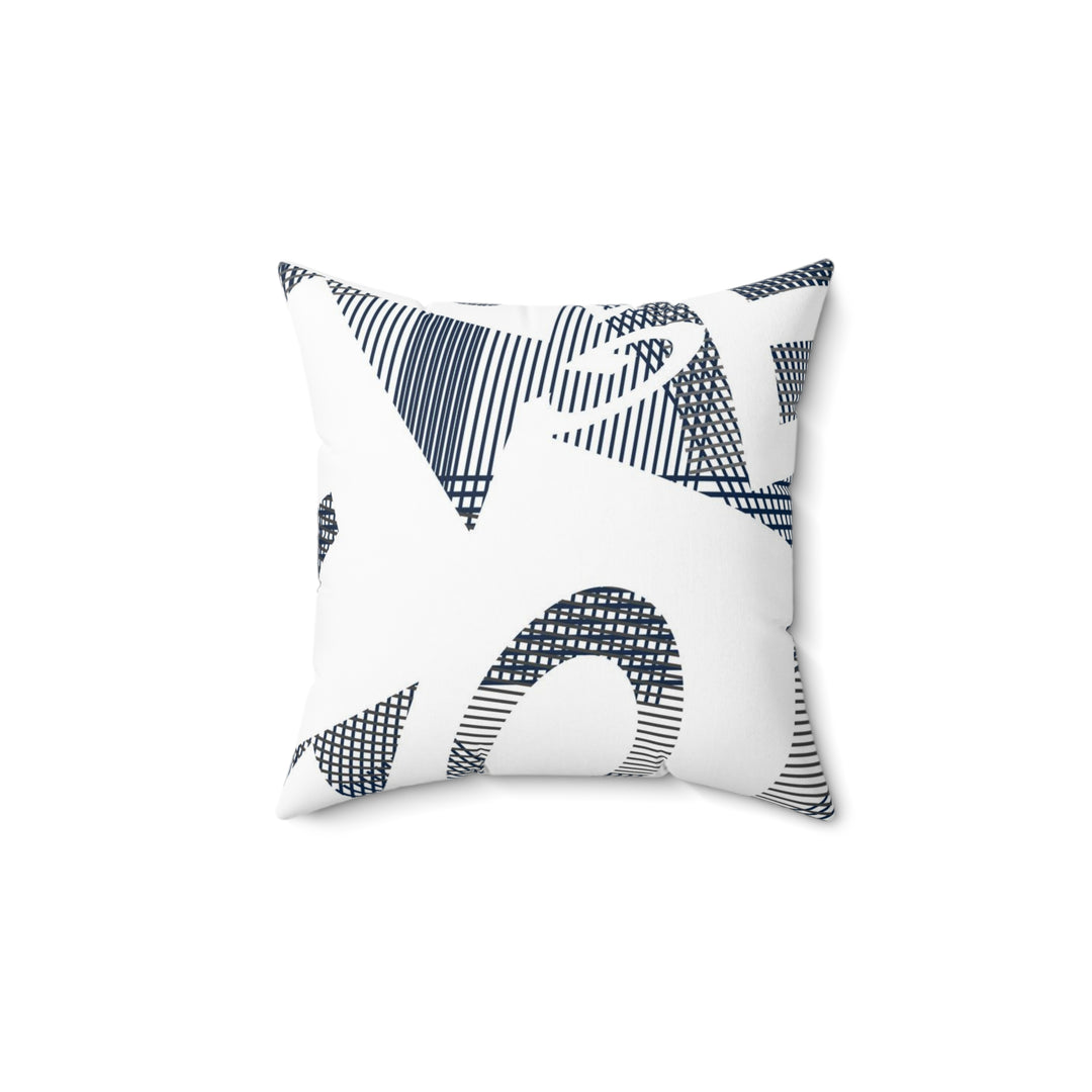 Letter Pattern Spun Polyester Square Pillow