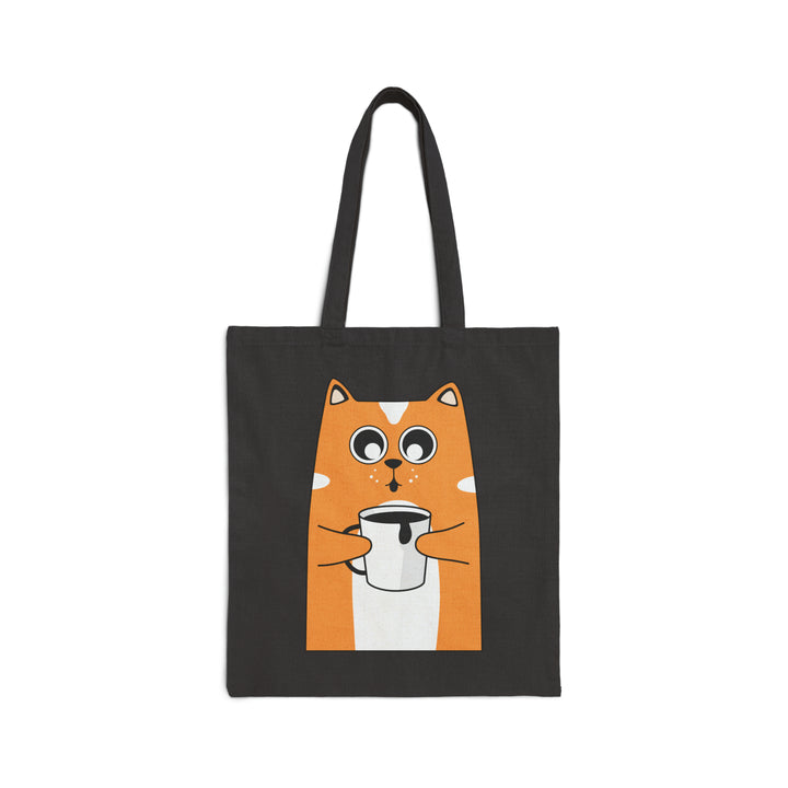 Coffee Kitty Cotton Canvas Tote Bag