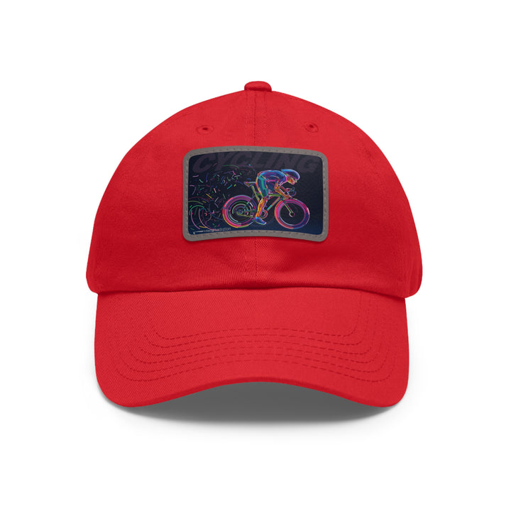 Cycling Dad Hat with Leather Patch (Rectangle)