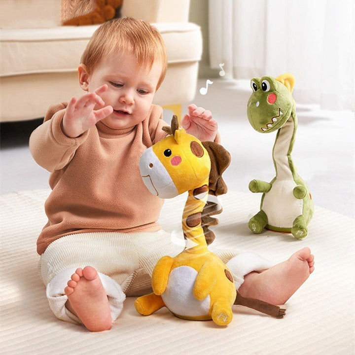 Interactive Plush Animal Educational Puzzle Toy with Recording and Speaking Features