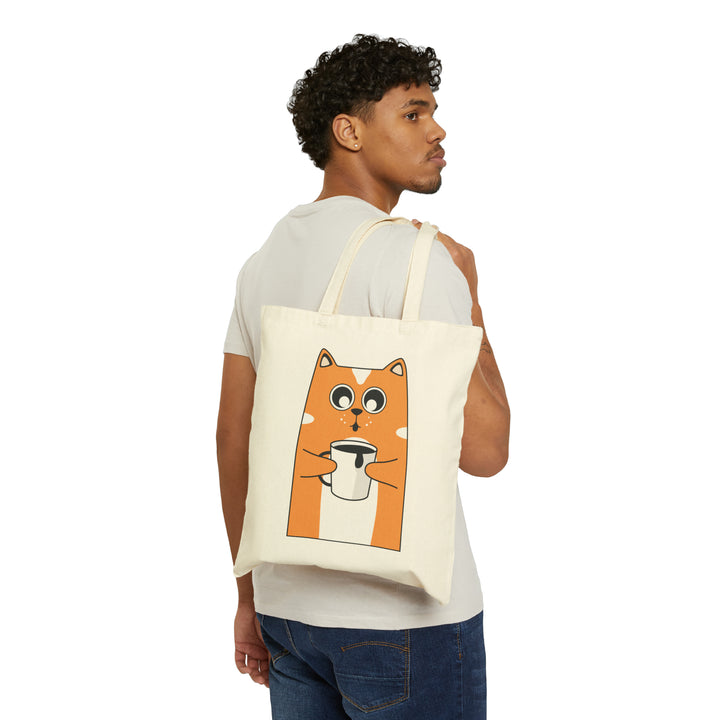 Coffee Kitty Cotton Canvas Tote Bag