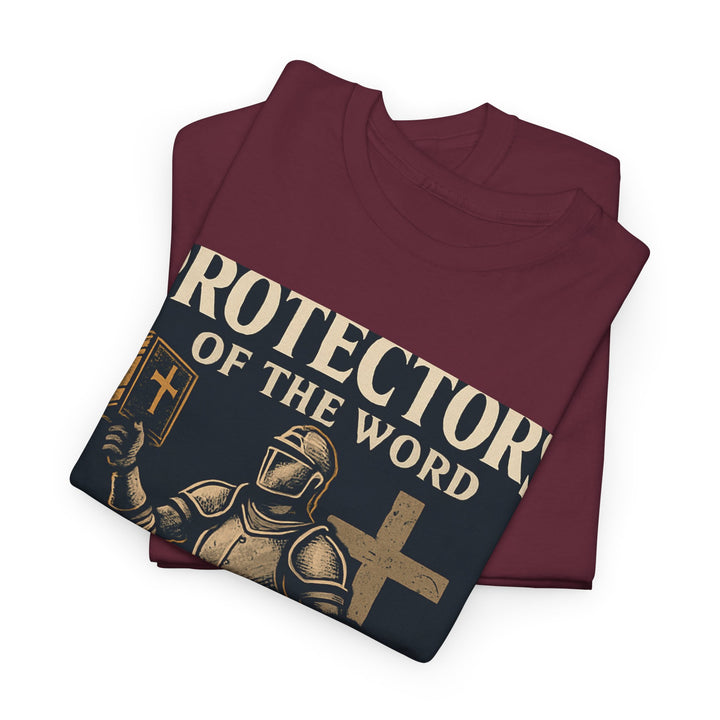Protectors of the Word Christian T-Shirt No Sleeve Design — 'Victory' Knight Design with John 14:6 Scripture