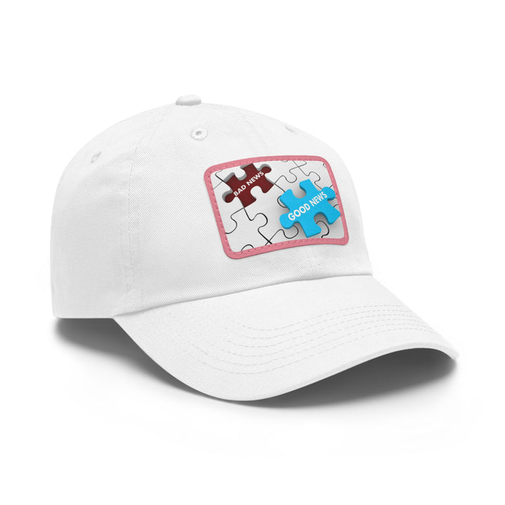 Good News Bad News Dad Hat with Leather Patch (Rectangle)