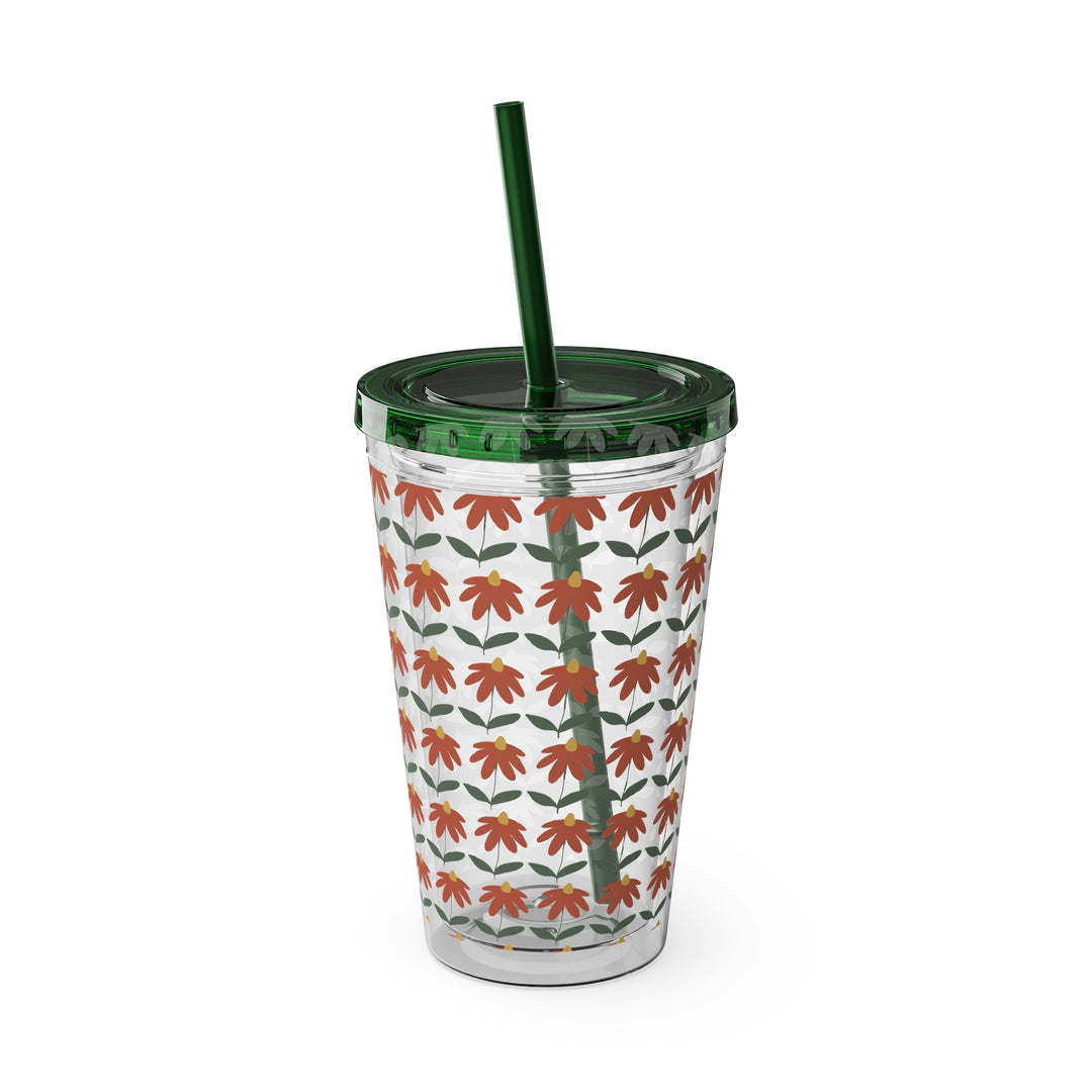 Gerbera Sunsplash Tumbler with Straw, 16oz