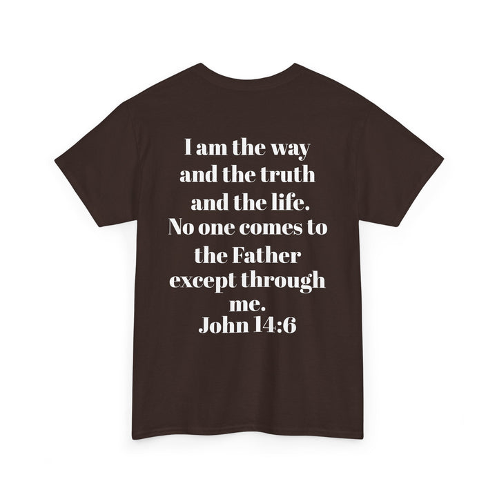 Protectors of the Word Christian T-Shirt No Sleeve Design — 'Victory' Knight Design with John 14:6 Scripture