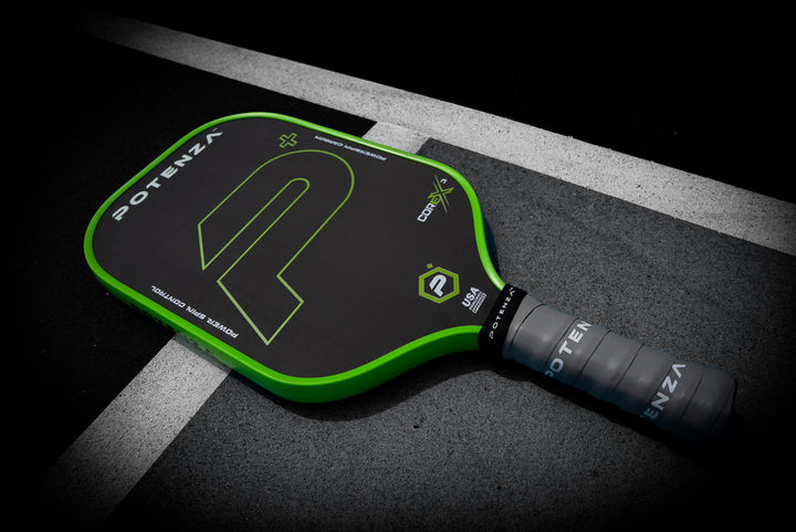P+ PowerSpin Carbon COREx3 Pickleball Paddle (Neon Green, Elongated Face)