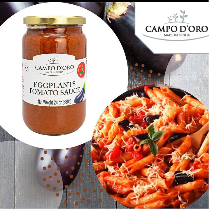 Campo D'Oro, Tomato with Eggplants Sauce 24 oz.