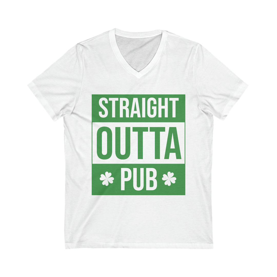 Straight Outta Pub Unisex Jersey Short Sleeve V-Neck Tee