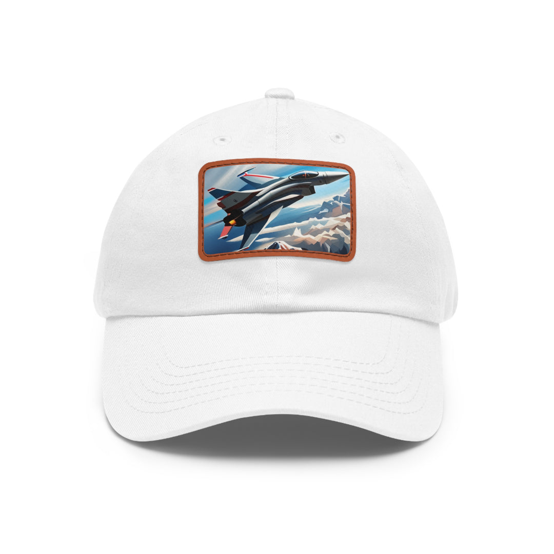 Jet Fighter Dad Hat with Leather Patch (Rectangle)