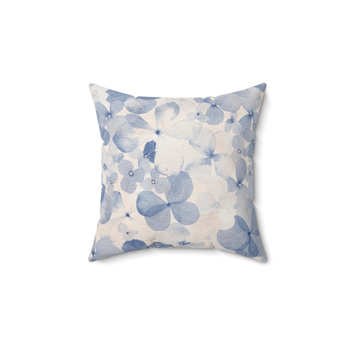 Botanical Blue Flowers Spun Polyester Square Pillow