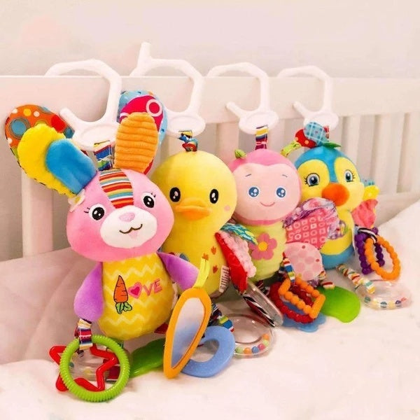 Soft Stroller Hanging Toys Animal Plush Rattle for Babies