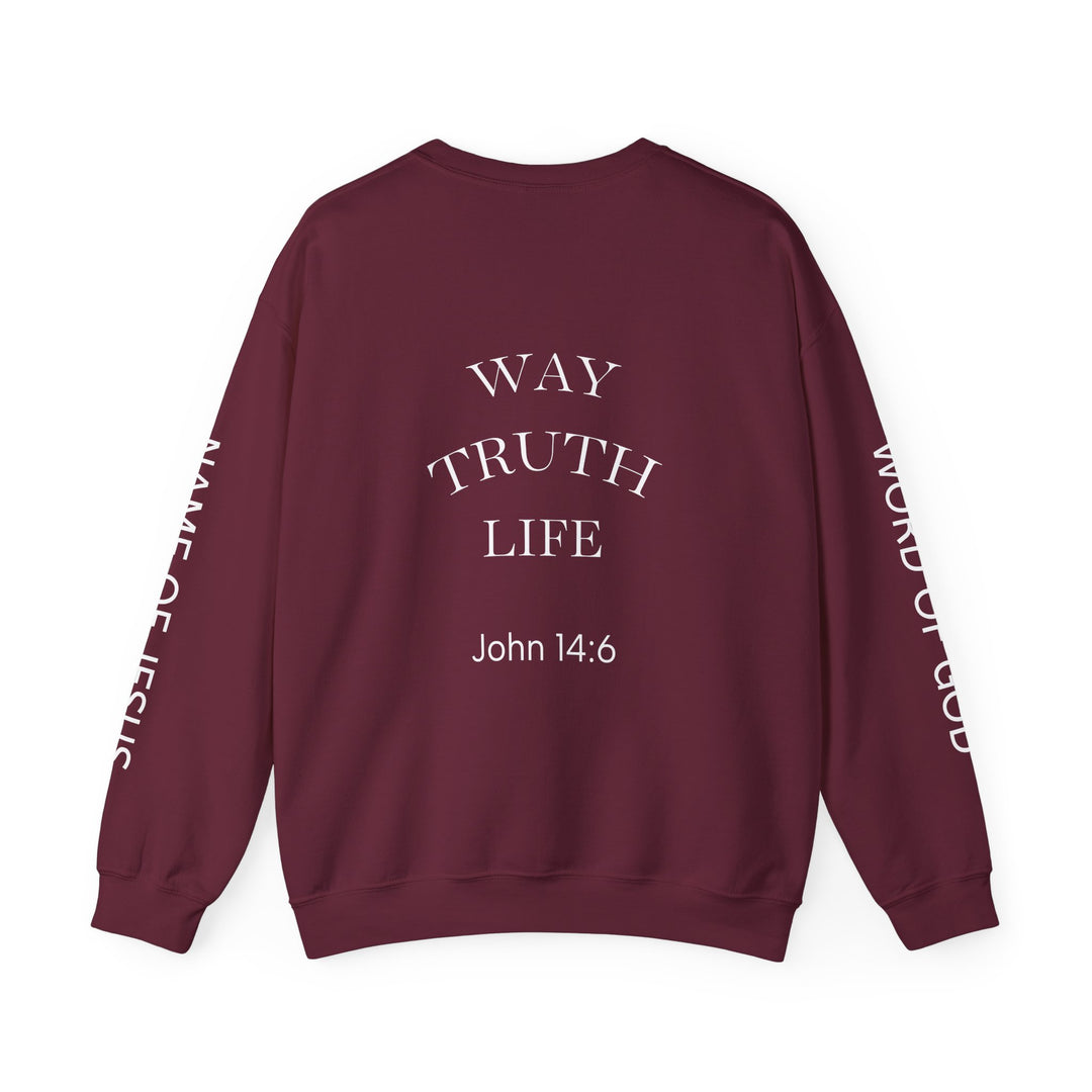 Knight Shield Crewneck Sweatshirt — "Protectors of the Word Jesus Lives"