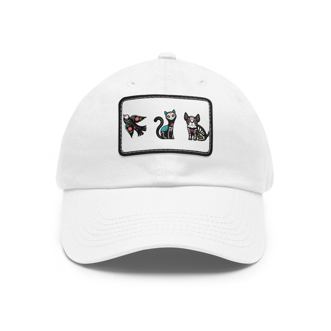 Bird Cat Dog Dad Hat with Leather Patch (Rectangle)