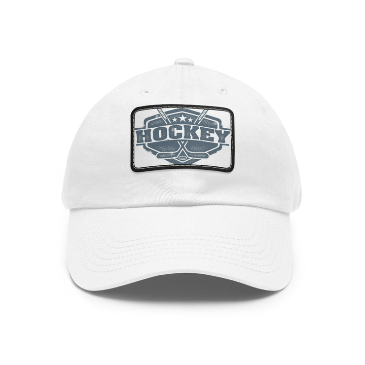 Hockey Dad Hat with Leather Patch (Rectangle)