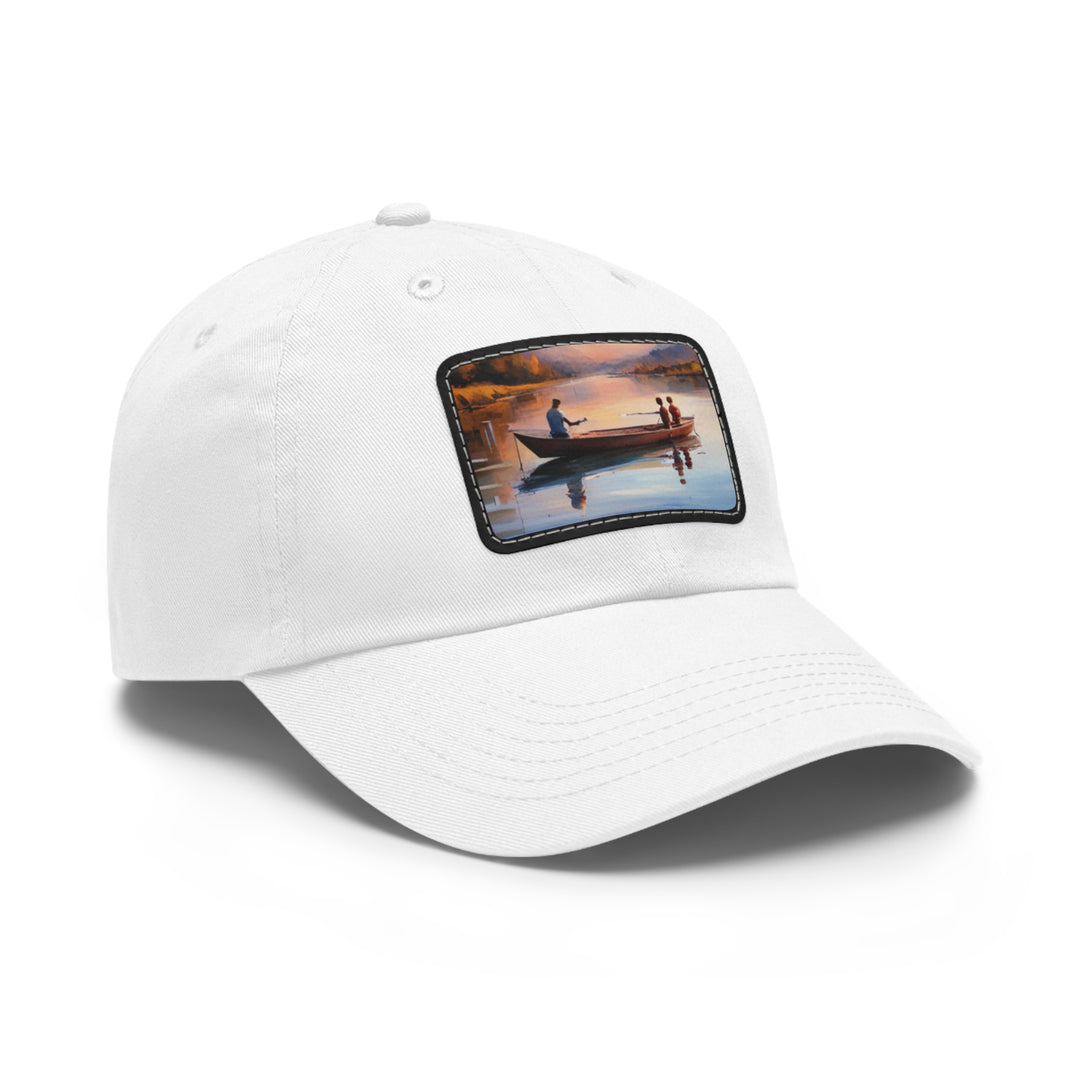 Fishing Boat Dad Hat with Leather Patch (Rectangle)