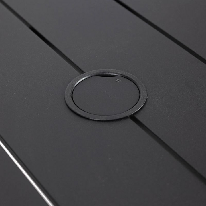 Leisuremod Chelsea Aluminum Outdoor 63" Dining Table in Black Sealed.