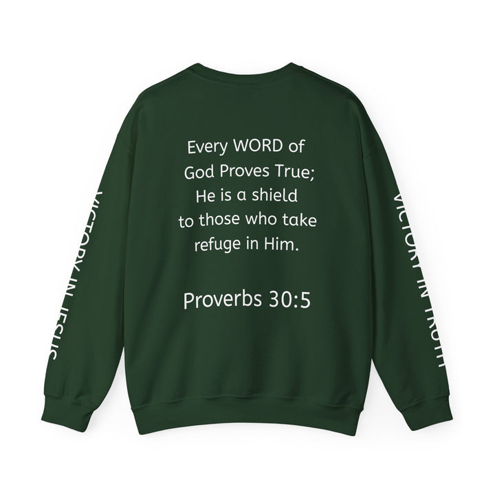 Knight Shield Crewneck Sweatshirt — "Protectors of the Word Victory"