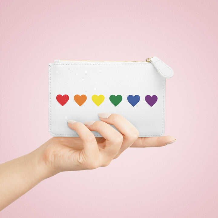 Rainbow Hearts Mini Clutch Bag