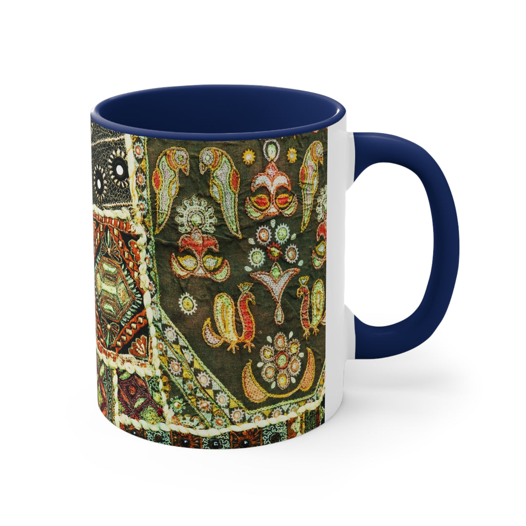 Indian Patchwork Accent Coffee Mug, 11oz