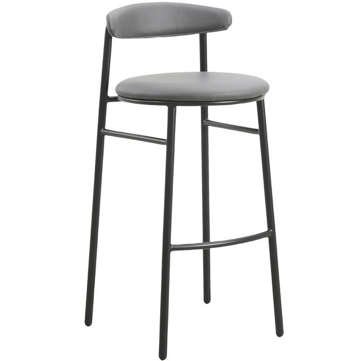 LeisureMod Lume Collection Modern Bar Stool in Charcoal