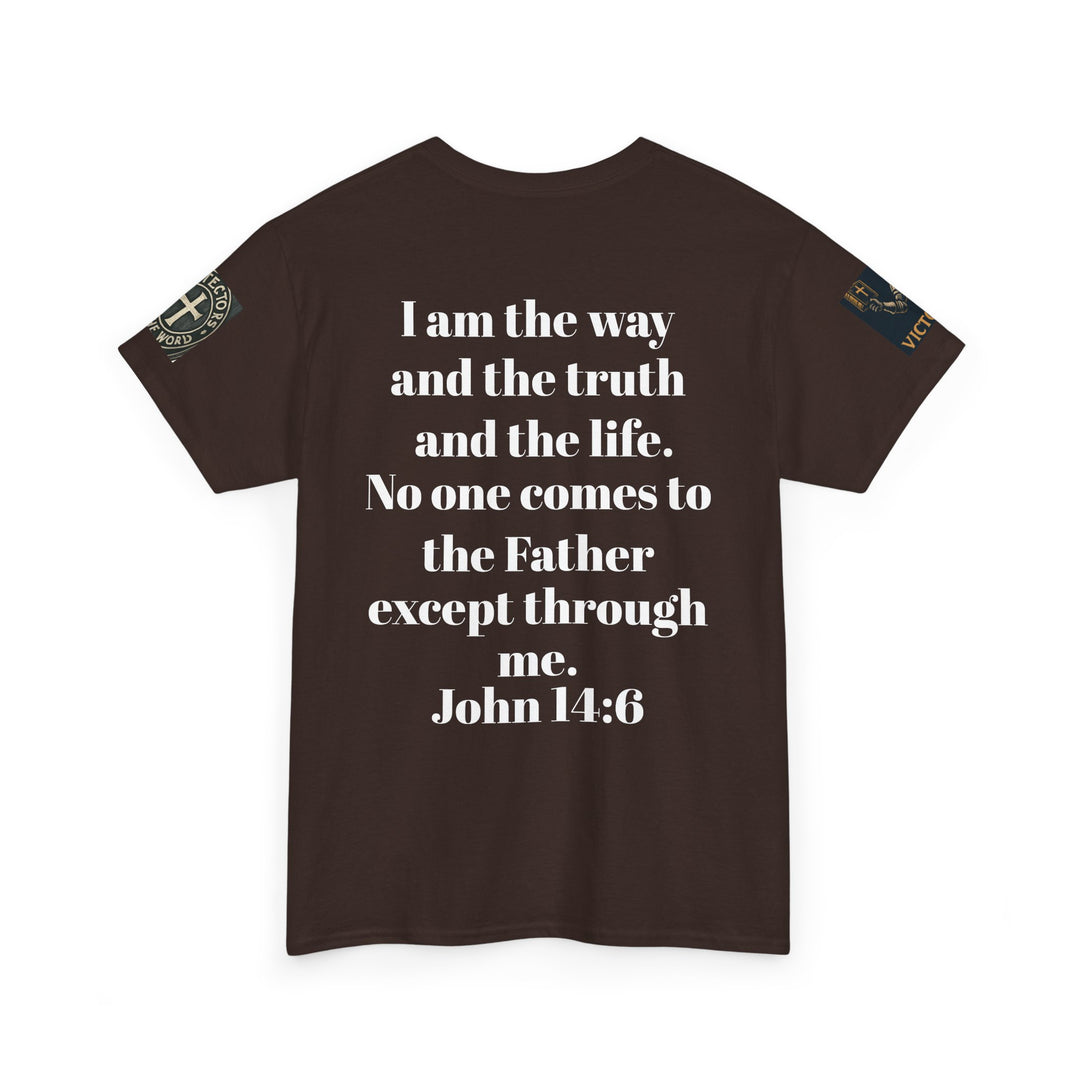 Protectors of the Word Premium Christian T-Shirt — 'Victory' Knight Design with John 14:6 Scripture
