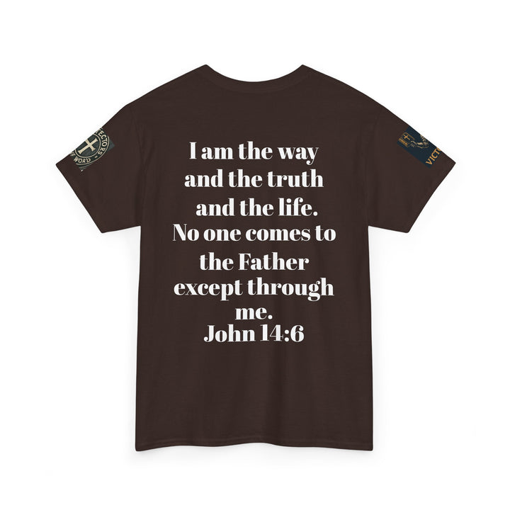 Protectors of the Word Premium Christian T-Shirt — 'Victory' Knight Design with John 14:6 Scripture