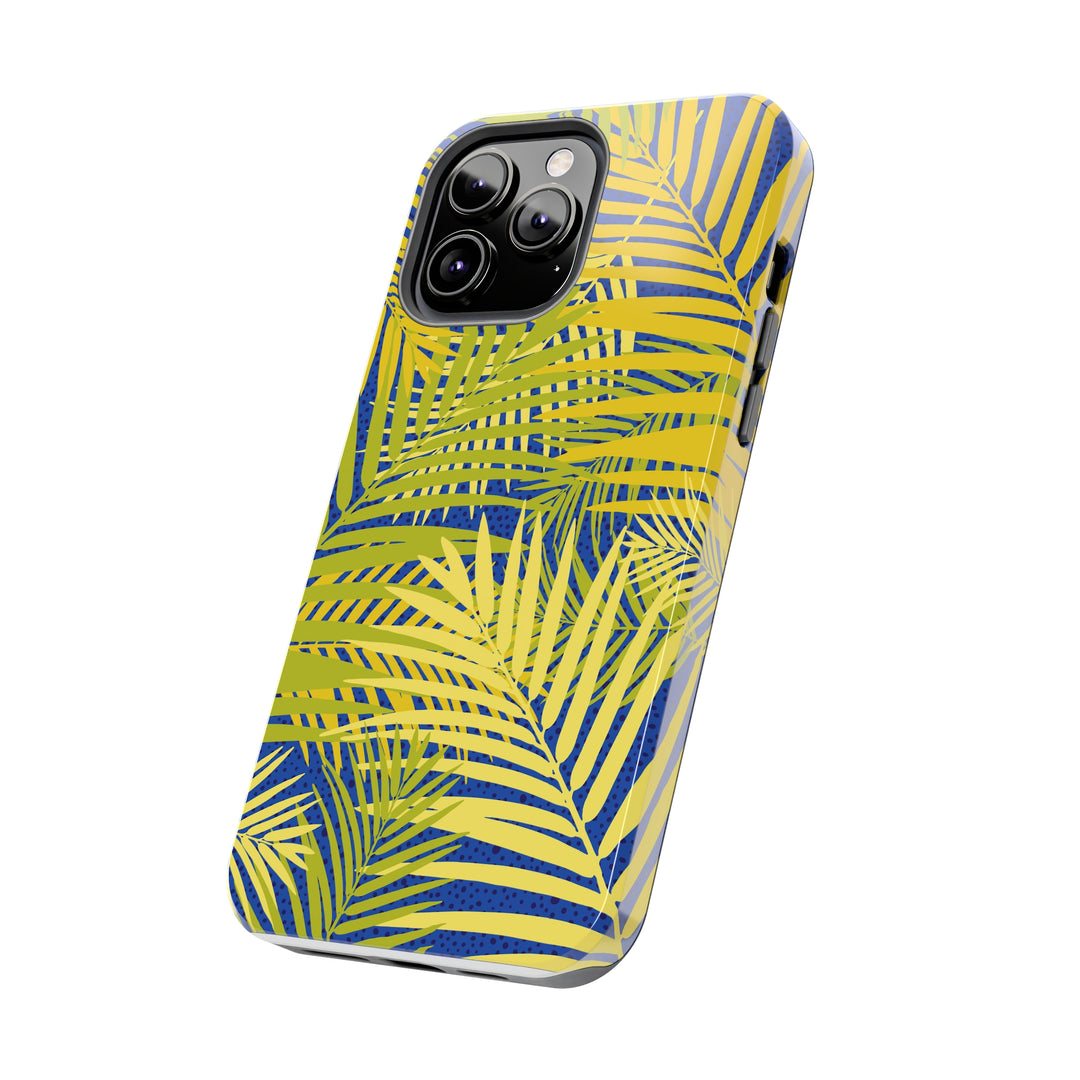 iPhone Palms on Blue Tough Phone Case