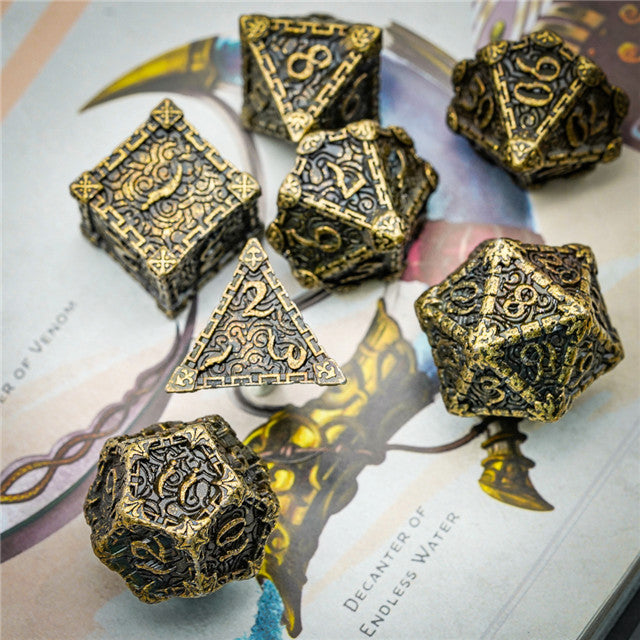 Gold Barrel Metal Dice（Dagger of Venom）7-Dice Udixi RPG