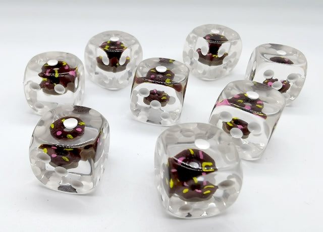 Chocolate Donut Pipped d6 16mm (Custom Dice) *Sold per die