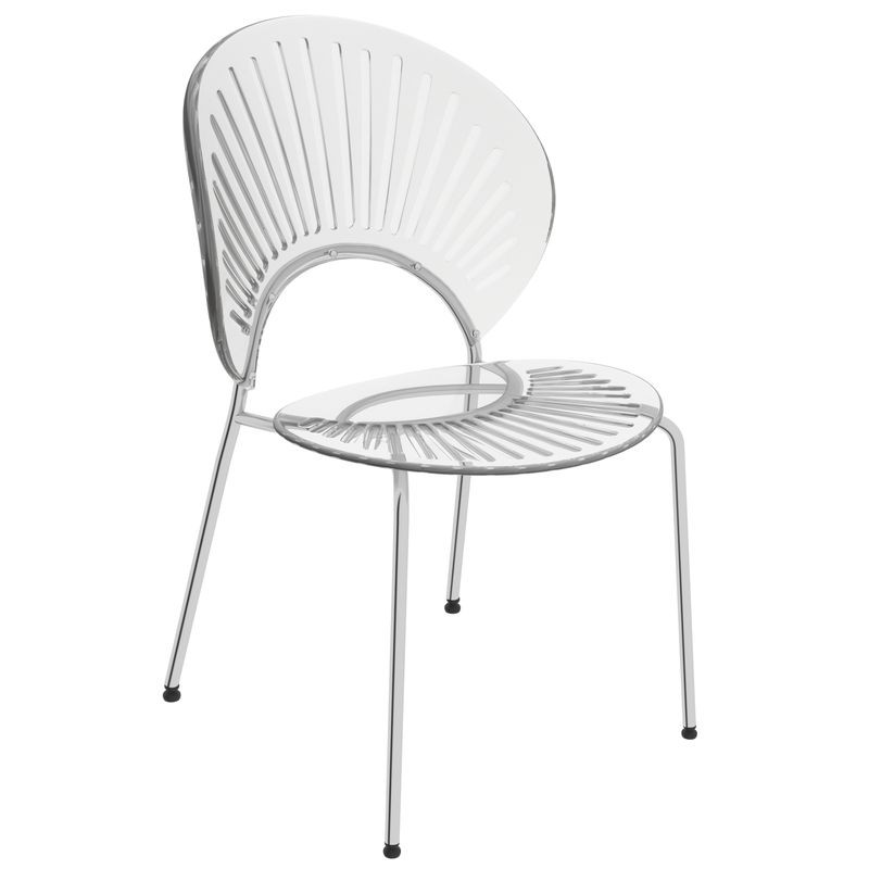 LeisureMod Opulent Series Modern Clear Dining Chair