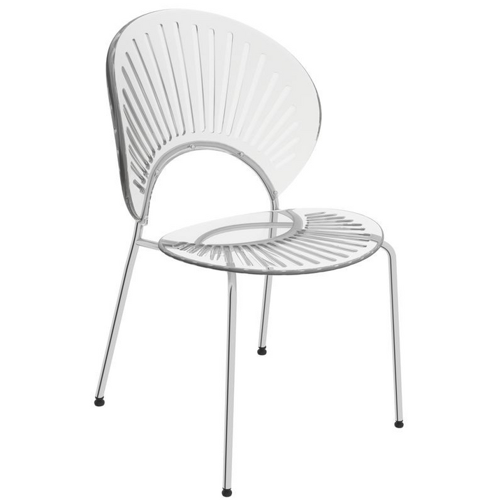 LeisureMod Opulent Series Modern Clear Dining Chair