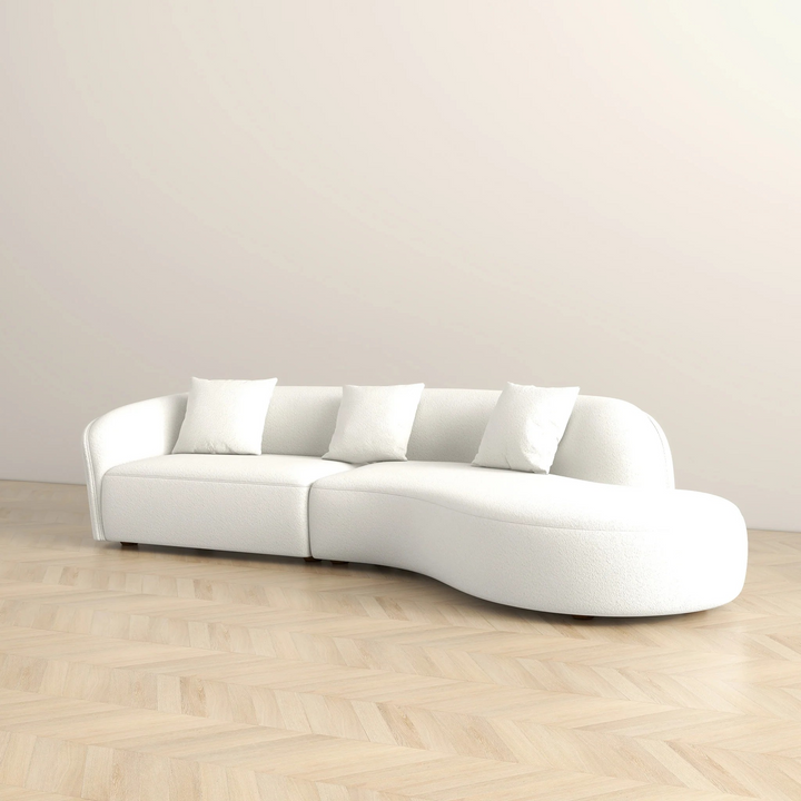 Elijah Japandi Style Curvy Sectional Sofa 133" Photo.