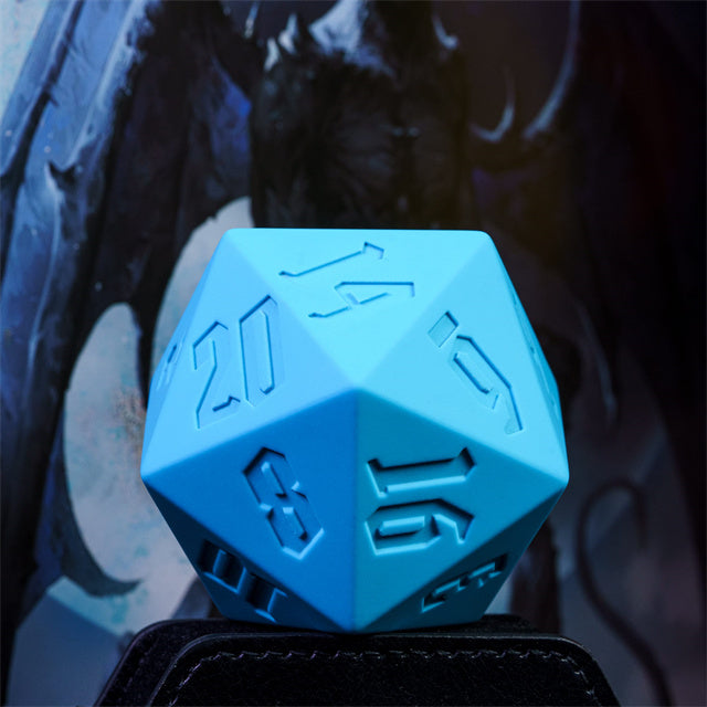 Large Blue Silicone d20 Dice 55mm | RPG Dice Novelty Piece