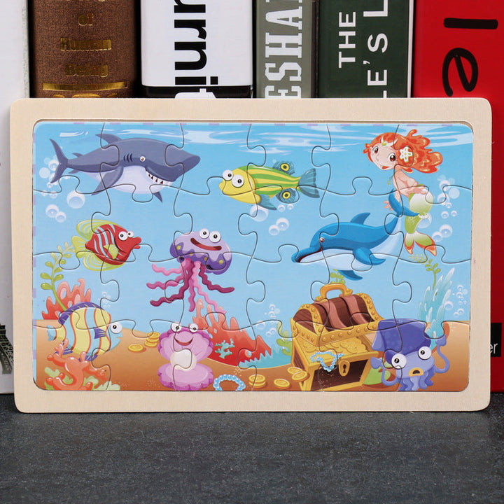 Wooden Animal Puzzle – Educational Jigsaw Toy for Kids