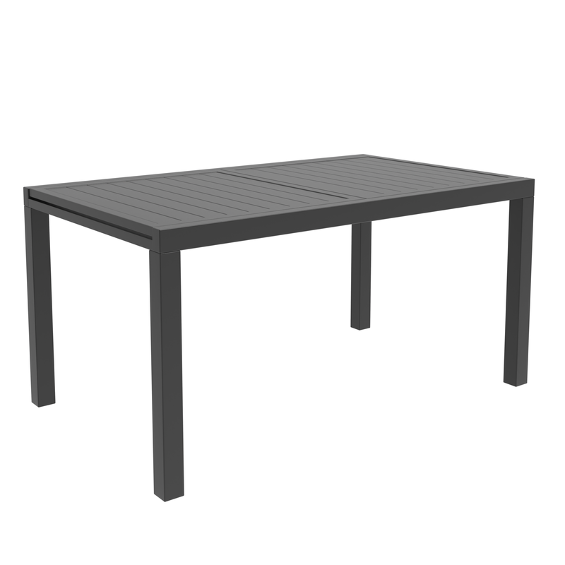 LeisureMod Marlin Extendable outdoor Dining Table 78-118 in Black