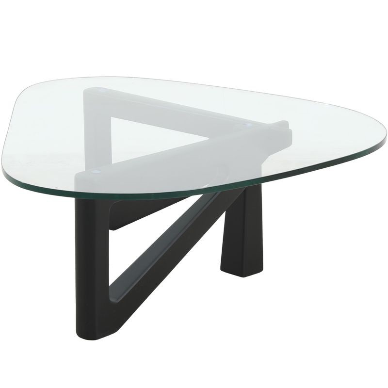 LeisureMod Imperial Triangle Coffee Table Black Side View.