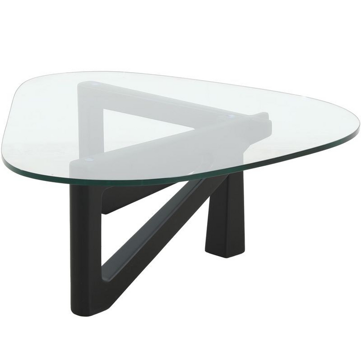 LeisureMod Imperial Triangle Coffee Table Black Side View.