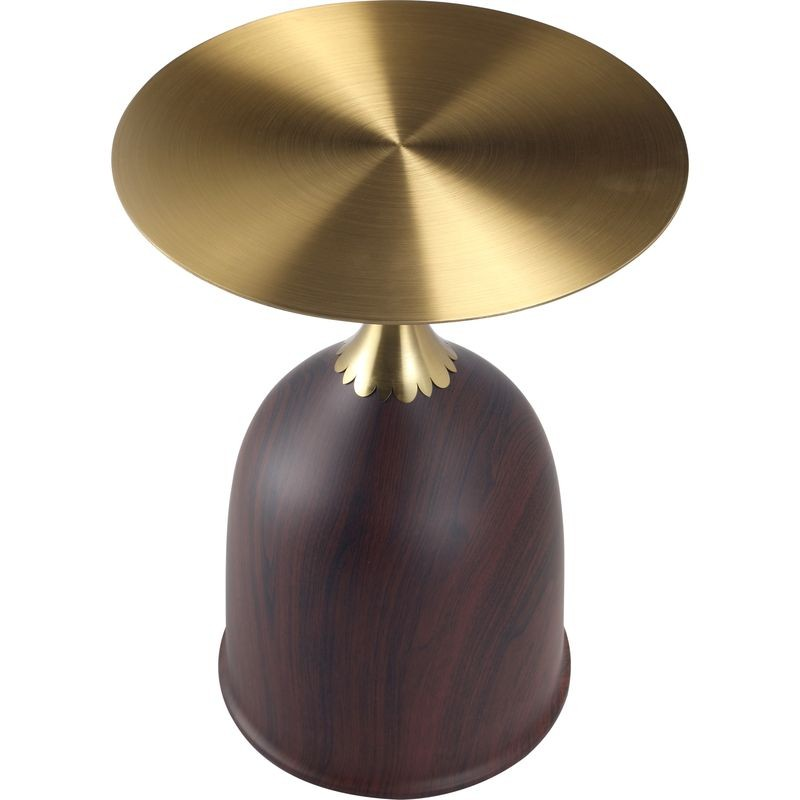 LeisureMod Oslo Collection Modern End Table in Wood Brown Closeup.