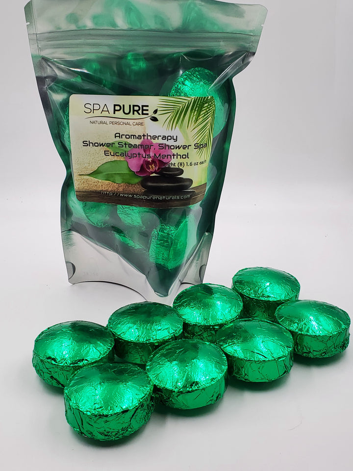 8 Aromatherapy Shower Bombs USA Made, 100% Natural/Organic Essential Oils