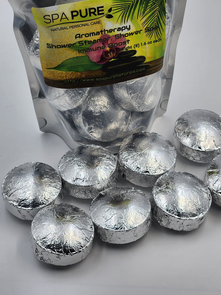 8 Aromatherapy Shower Bombs USA Made, 100% Natural/Organic Essential Oils