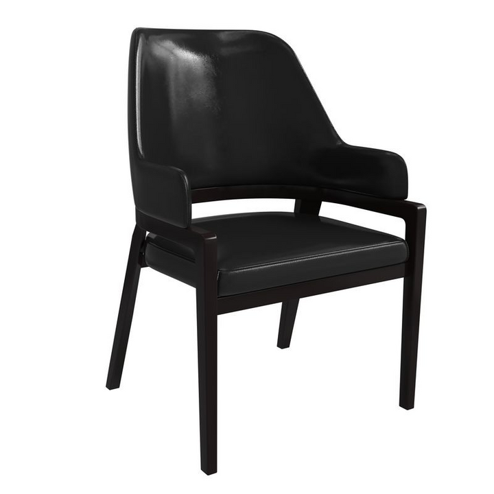 Leisuremod Ethora Collection Modern Wooden Dining Chair in Black
