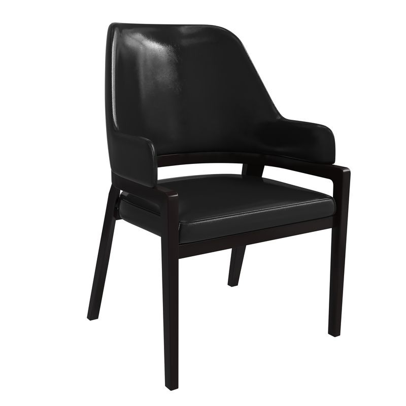 Leisuremod Ethora Collection Modern Wooden Dining Chair in Black