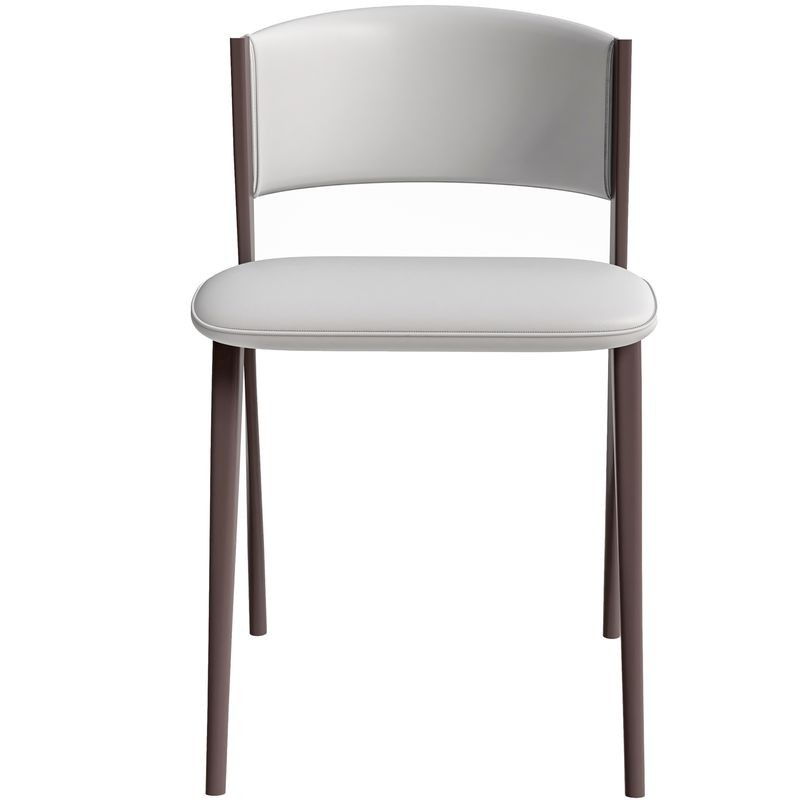 LeisureMod Aspen Collection Modern Dining Chair in White Front View.