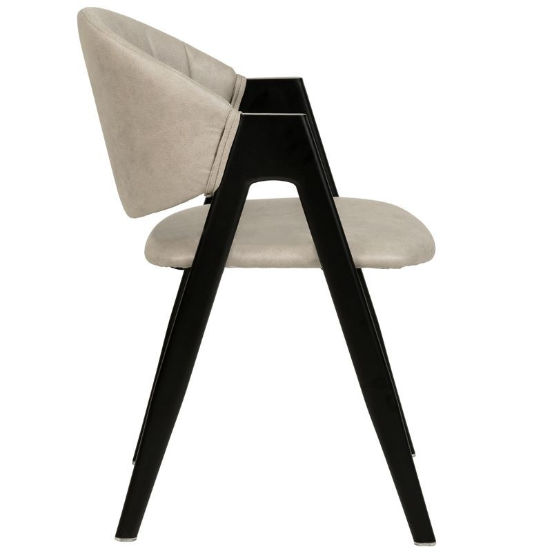 LeisureMod Savor Collection Modern Dining Chair in Toupe Side View.