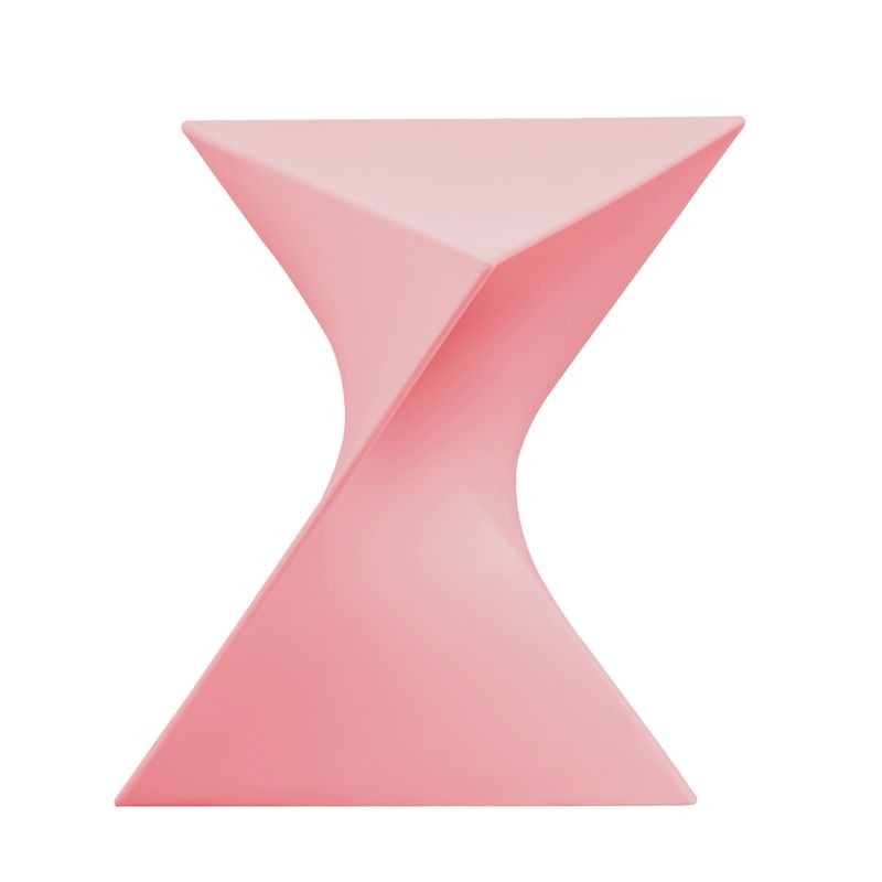 LeisureMod Randolph Modern Side Table Set of 2 Pink Front