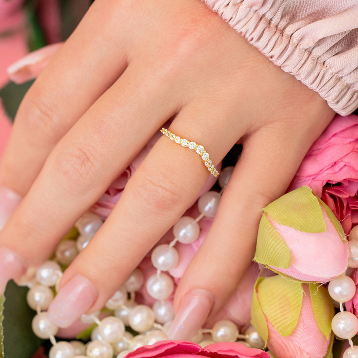 Gloria Stackable Ring in Gold - The Perfectly Stackable Superstar!