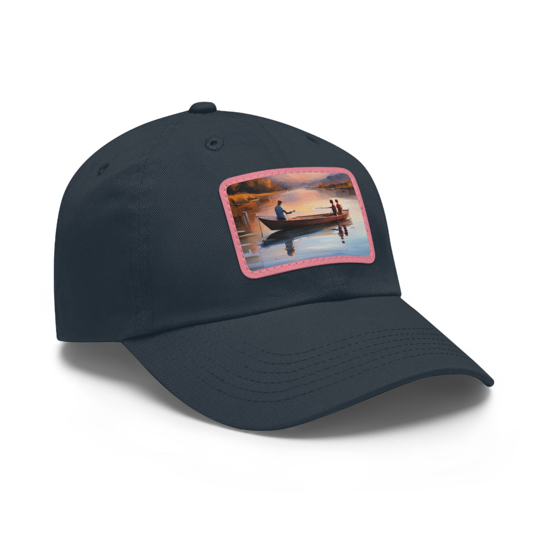 Fishing Boat Dad Hat with Leather Patch (Rectangle)