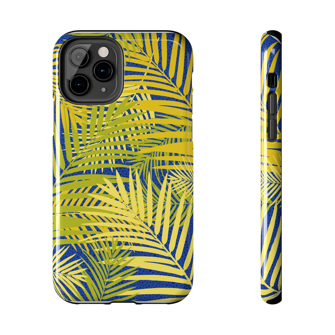 iPhone Palms on Blue Tough Phone Case